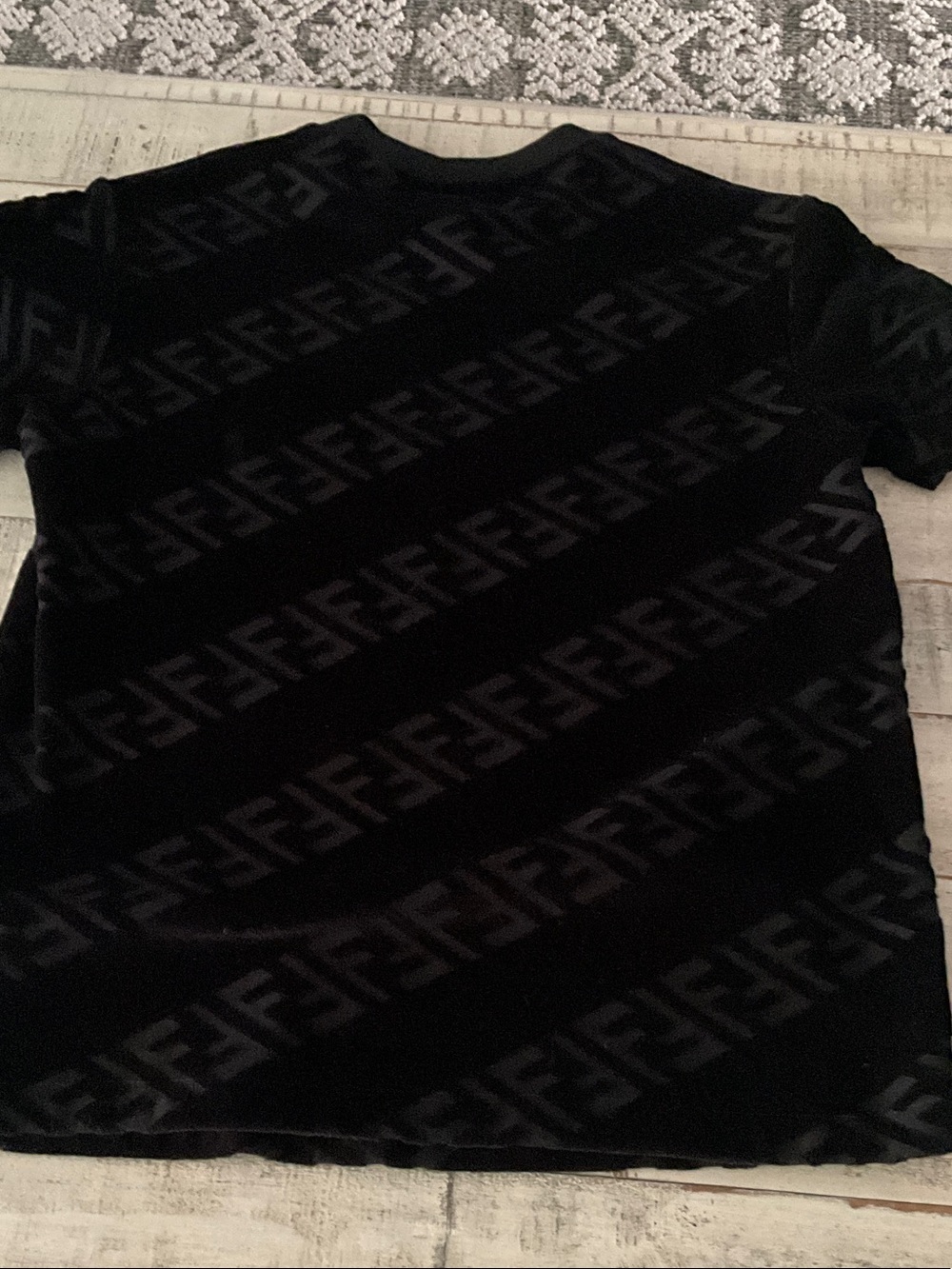 Fendi Kids Black Logo Tee Size 10A Like New
